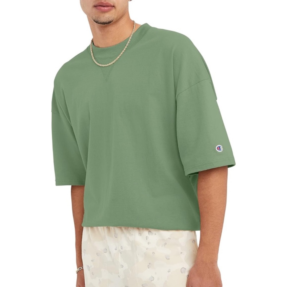 New mens Champion Olive Green tee size small